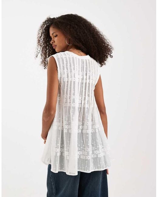 Free People White Moon Magic Boho Tunic
