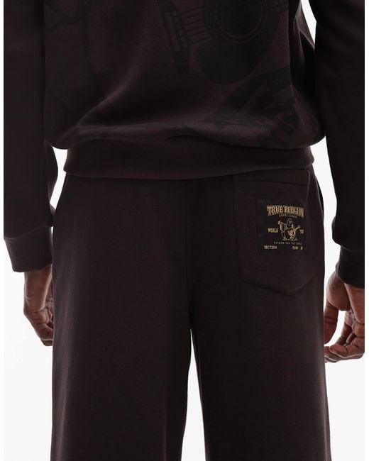 True Religion Brown Big T Logo baggy jogger Co-ord for men