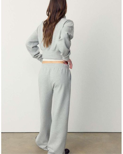 Stradivarius Gray Joggers With Interlock Detail