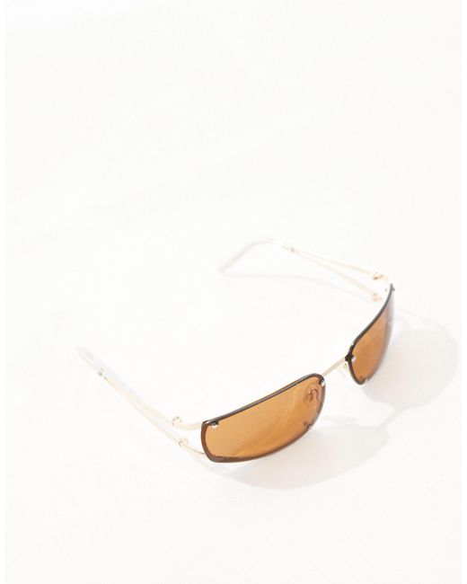 ASOS Brown Rimless Sunglasses for men