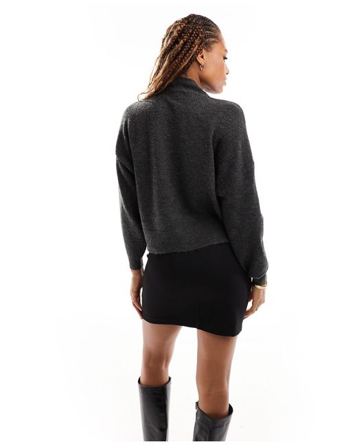 ONLY Black High Neck Jumper With Stitch Details