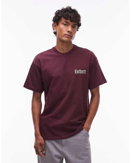 Carhartt Red Schooling Relaxed T-shirt With Back Print for men