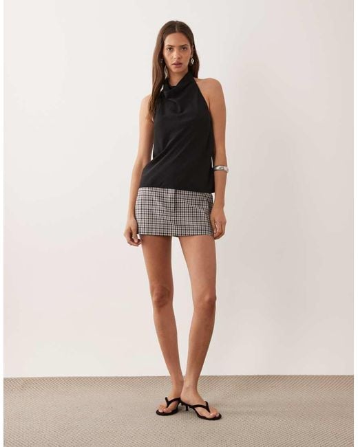 Mango Black Cowl Neck Sleeveless Top