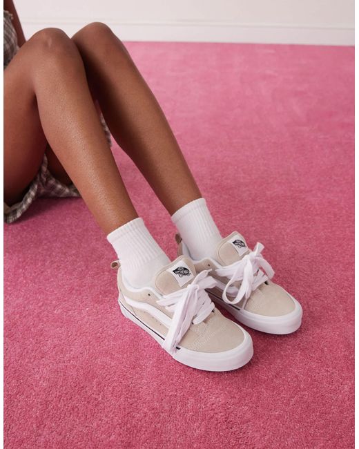 Knu skool - baskets chunky en daim - beige Vans en coloris Pink