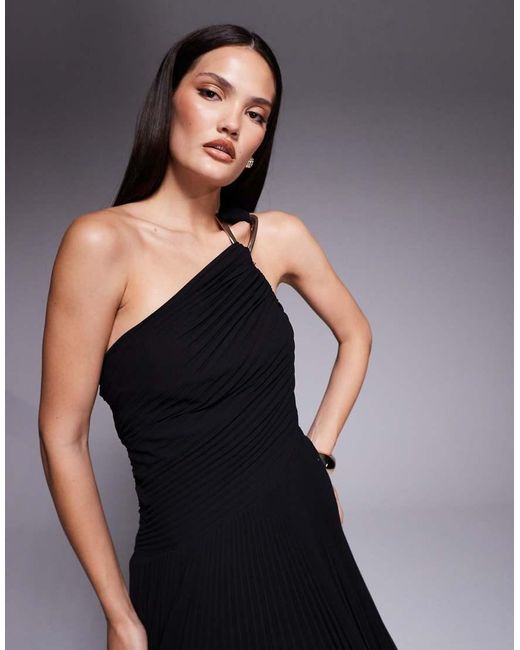 Forever New Blue One Shoulder Drape Maxi Dress With Open Back