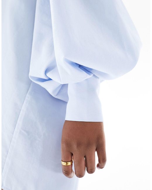 Asos design tall - vestito corto stile camicia boyfriend con manica a campana di ASOS in White