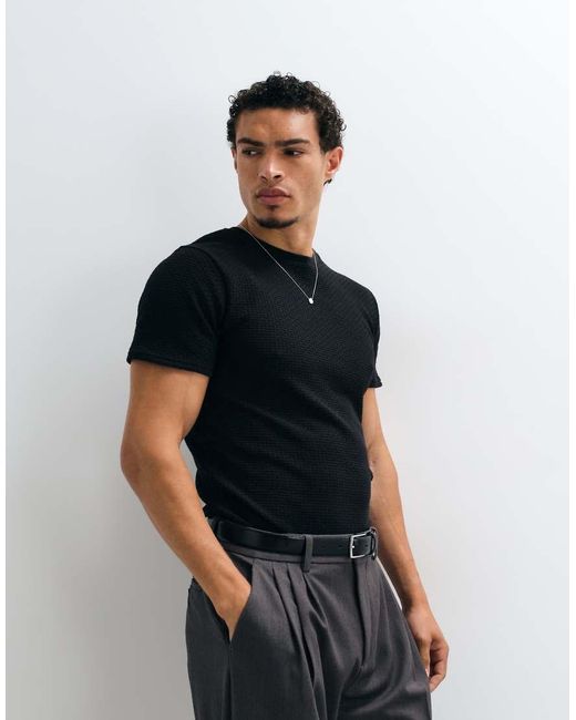 ASOS Blue Muscle Fit T-shirt for men