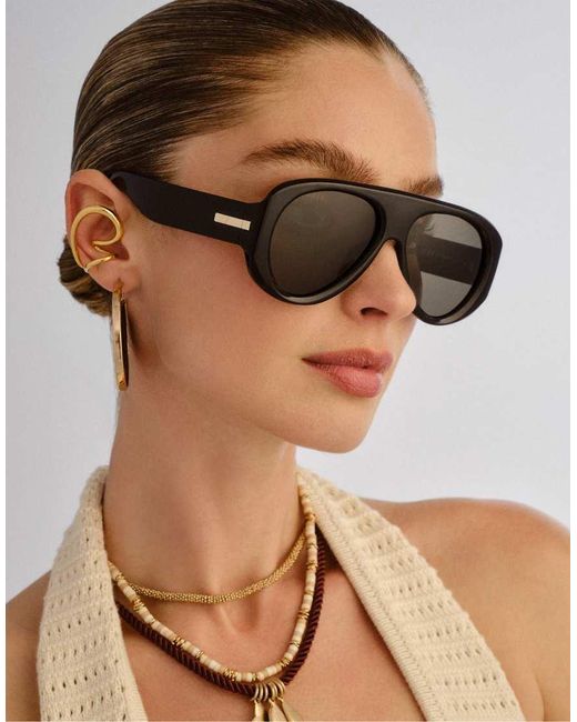 Le Specs Brown Dreamboat Shield Sunglasses