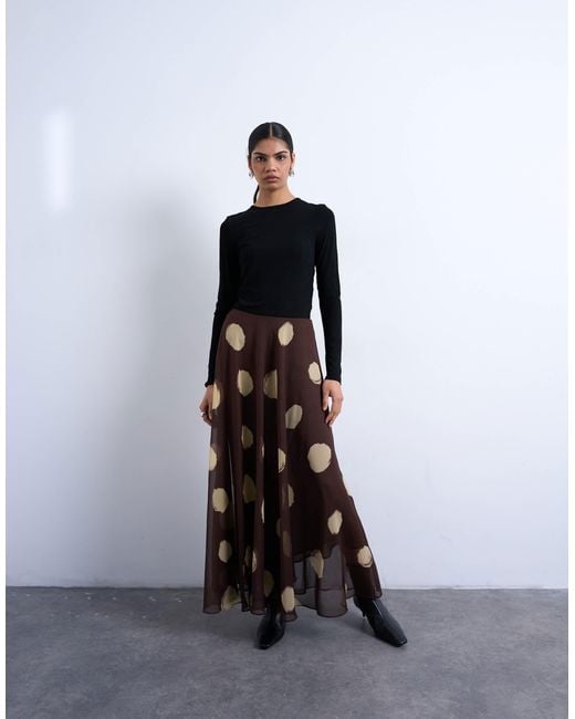 TOPSHOP Black Chiffon Full Maxi Skirt