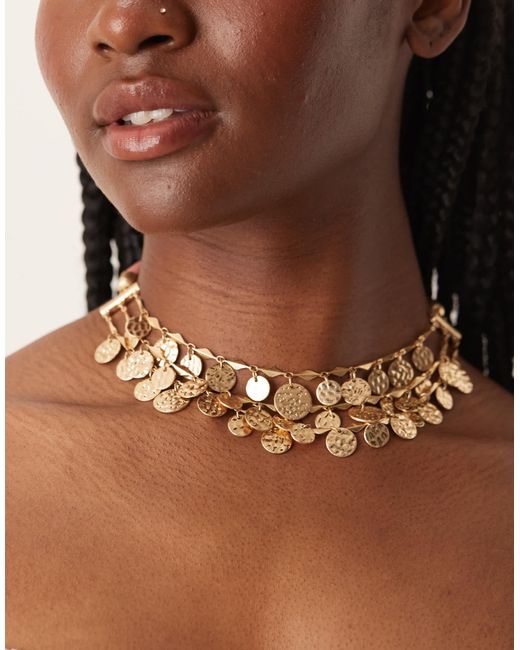 Collier multi-rangs avec pendentif pièce ASOS en coloris Brown