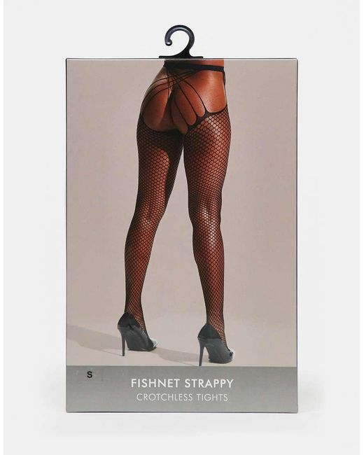 Ann Summers Black Crotchless Fishnet Tights