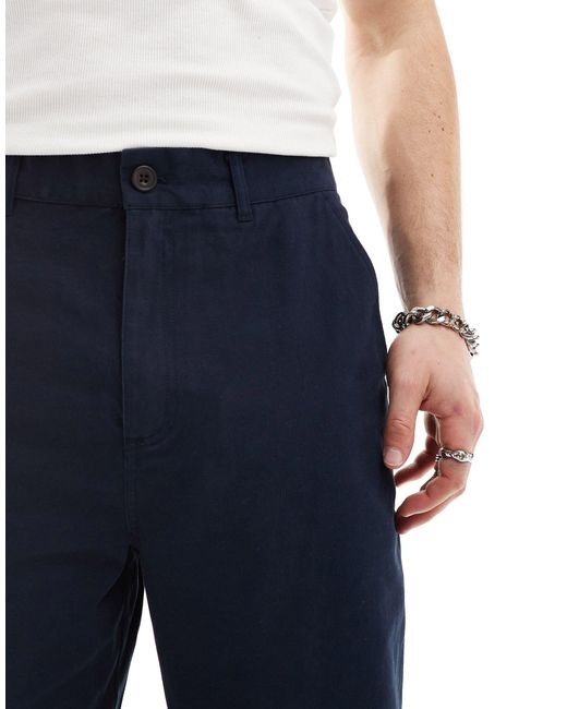 Farah Blue Hawtin Twill Relaxed Tapered Pants for men