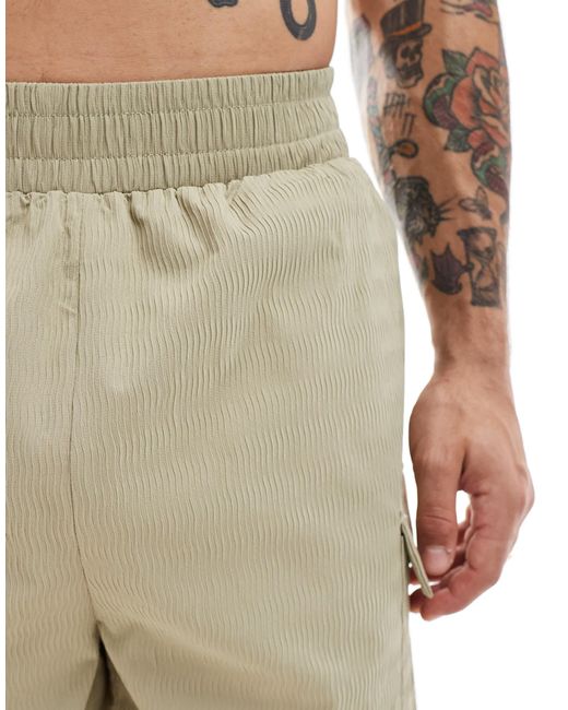 Sixth June – strukturierte cargo-shorts in Metallic für Herren
