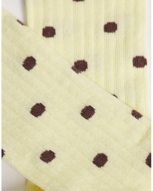ASOS Natural Polka Dot Socks