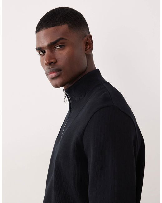 Sweat à col zippé ASOS pour homme en coloris Black