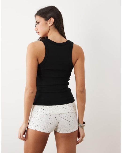Gina Tricot Black Super Stretch Scoop Neck Tank Top