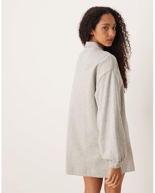ASOS White Cotton Polo Shirt Sweat Mini Dress