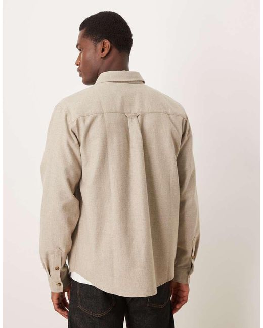 ASOS Natural Regular Textured Shirt for men