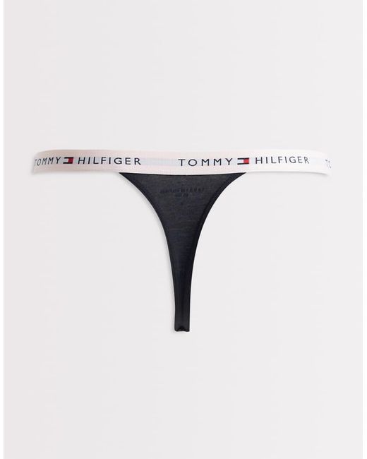 Tommy Hilfiger Blue Essential Cotton 3 Pack Tanga Thongs