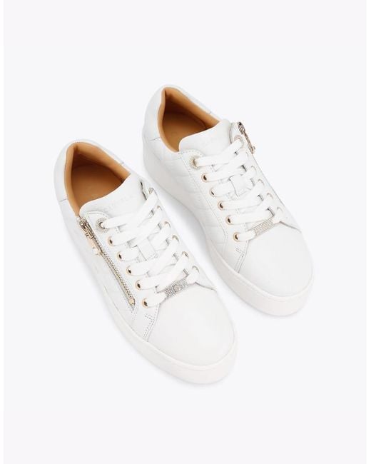 Carvela Kurt Geiger White Connected Zip Trainers