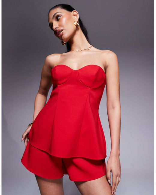 ASOS Red – zweilagiger ärmelloser playsuit