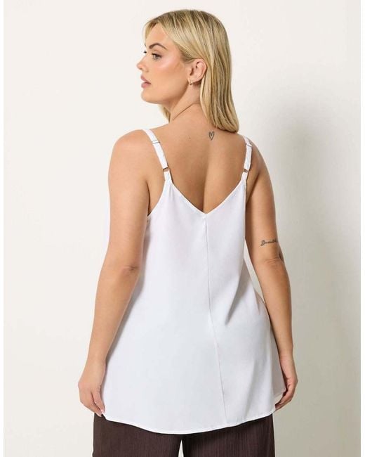 Yours Clothing White Lace Insert Cami Vest Top