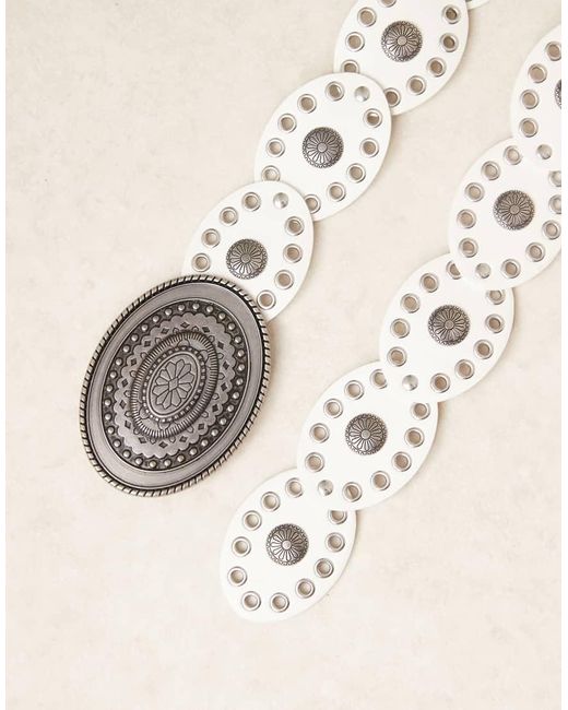 ASOS White Statement Disc Belt