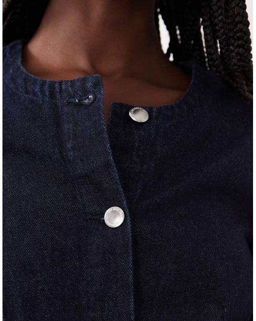 Mango Blue 100% Cotton Long Sleeve Jumpsuit