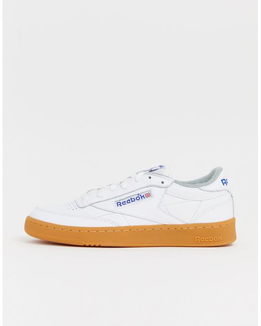 Reebok Club C 85 Trainers With Gum Sole in White for Men | Lyst