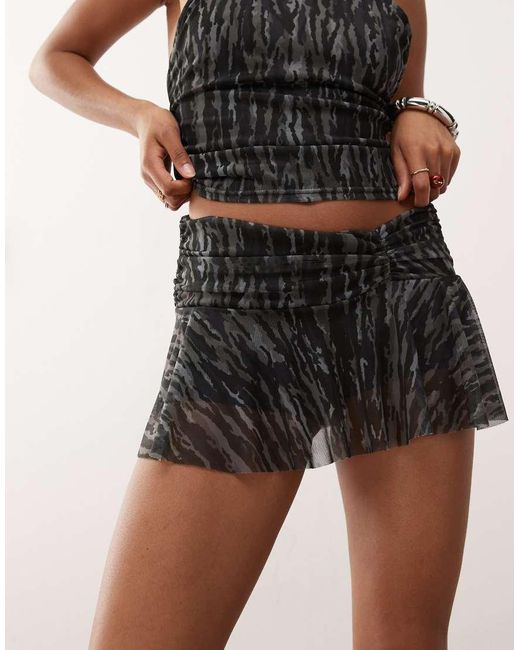 Collusion Multicolor Flippy Micro Mini Skirt
