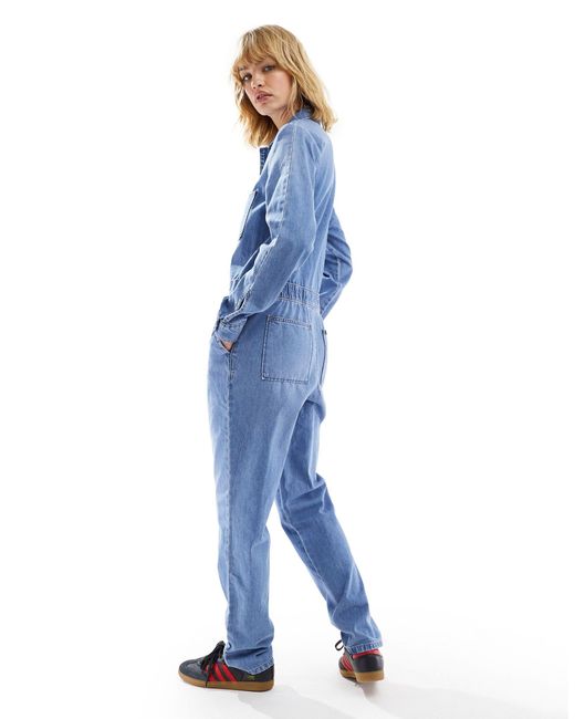 Unionall - combinaison en jean - moyen délavé Lee Jeans en coloris Blue
