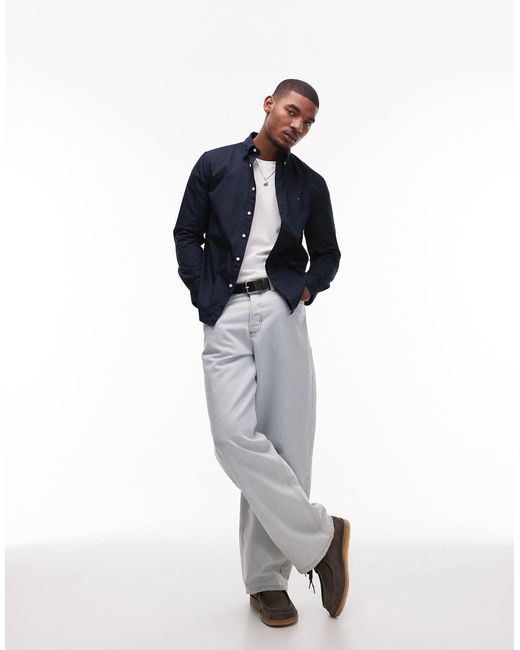 Tommy Hilfiger Blue Flex Poplin Shirt for men
