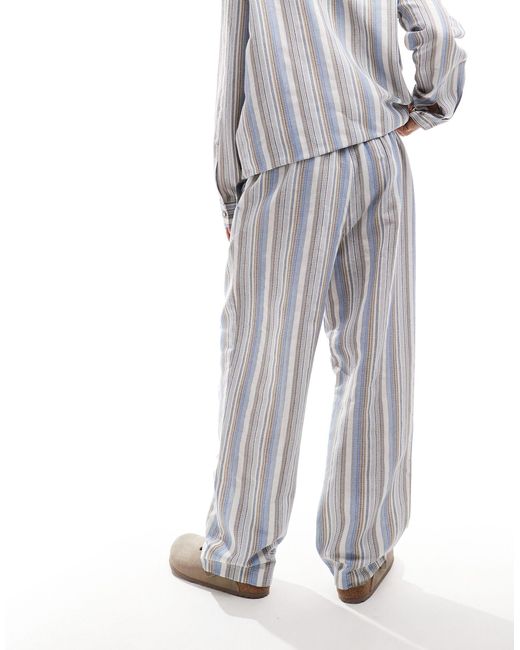 Reclaimed (vintage) Gray Textured Stripe Pull On Trouser Co-ord for men