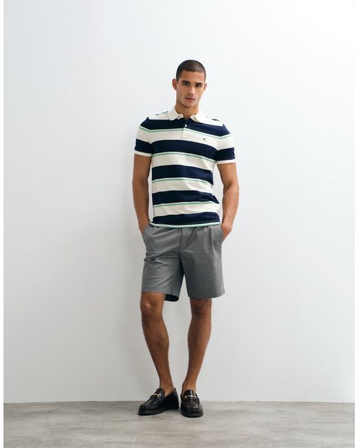 Tommy Hilfiger Blue Stripe Regular Fit Polo Shirt for men