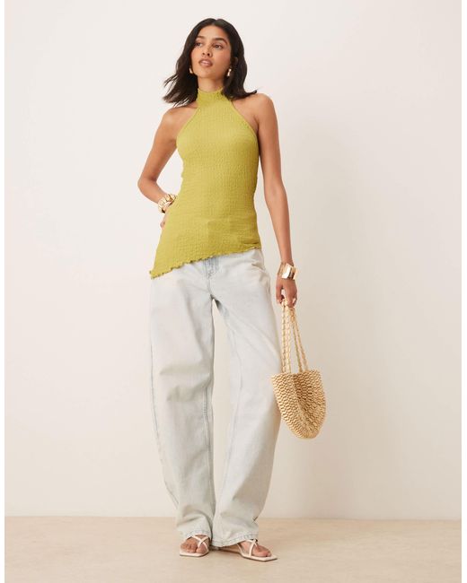 ASOS Green Textured Halter Top