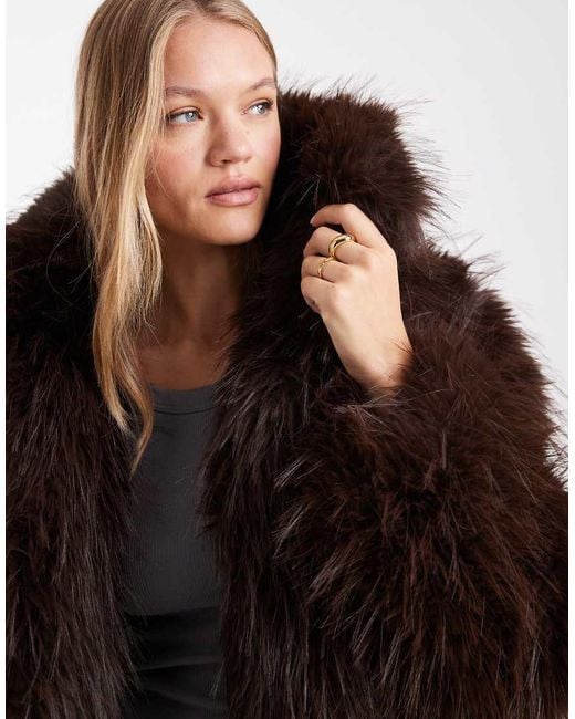 ASOS Black Faux Fur Coat