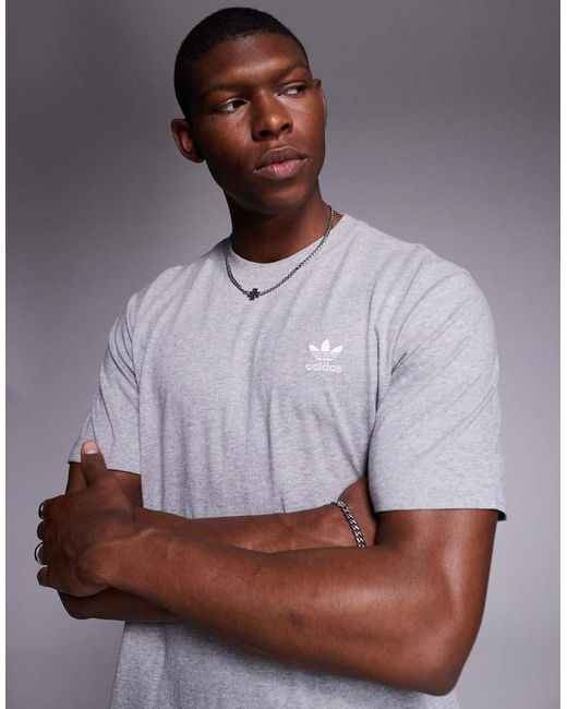 Adidas Originals Gray Trefoil Essentials T-Shirt for men