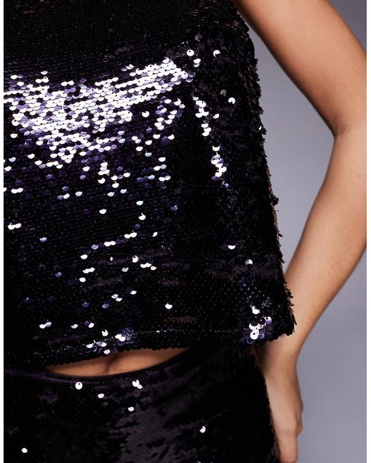 Forever New Black Sequin Cami Top