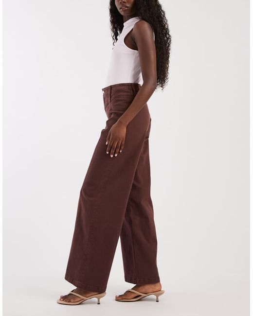 Free People Red Libre Wide Leg Jeans