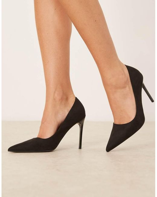 ASOS Gray Wide Fit Paphos Pointed High Heeled Court Shoes