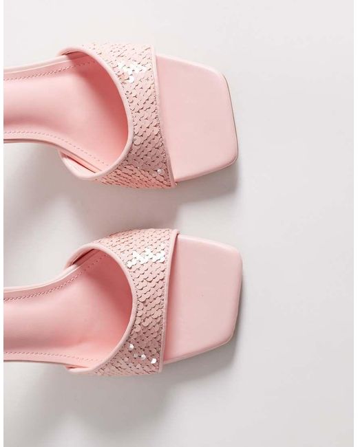 SIMMI Pink Simmi London Cindy Heeled Sandals With Sequins