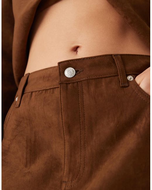 ASOS Brown – minirock aus wildlederimitat