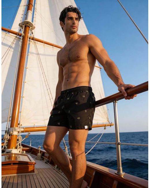 Apreslife Blue Bumble B Swim Shorts for men