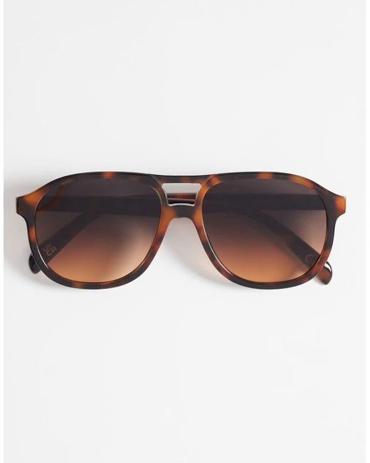 ASOS Aviator Zonnebril in het Natural