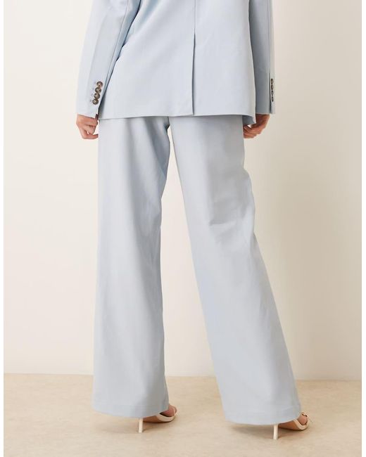 Y.A.S Blue High Waist Wide Leg Tailored Trouser Co-ord