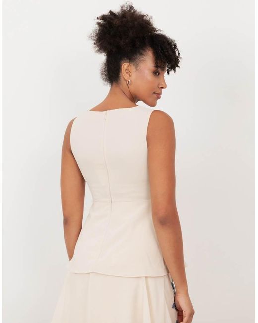 Maya Natural Twist Front Embellished Tiered Midaxi Dress