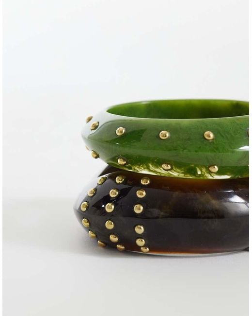 ASOS Green Pack Of 2 Bangles