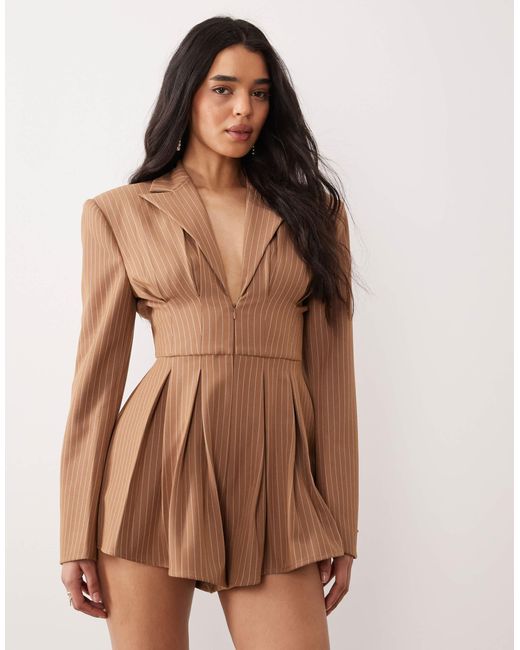 ASOS Natural Tailored Playsuit