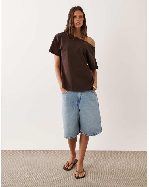 New Look Brown Off The Shoulder Tee