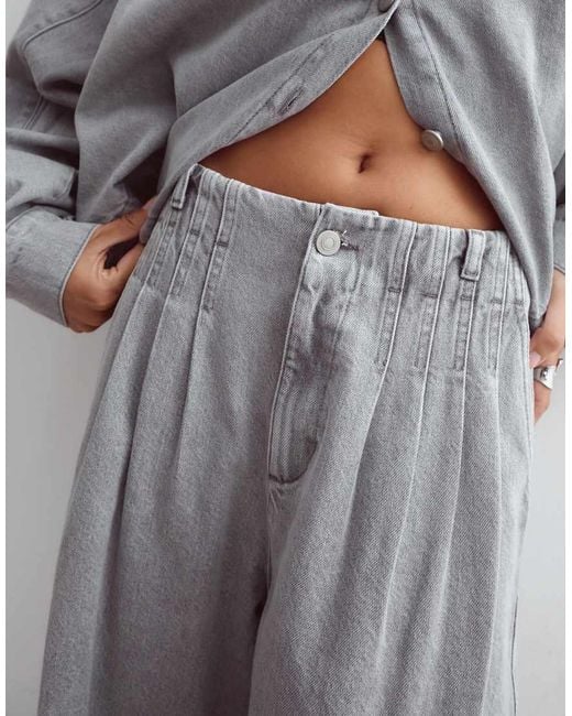 ARRANGE Gray Denim Wide Leg Jeans